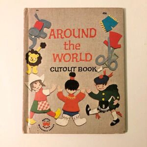 Vintage 1964 Wonder Book Around The  World Cut Out Book